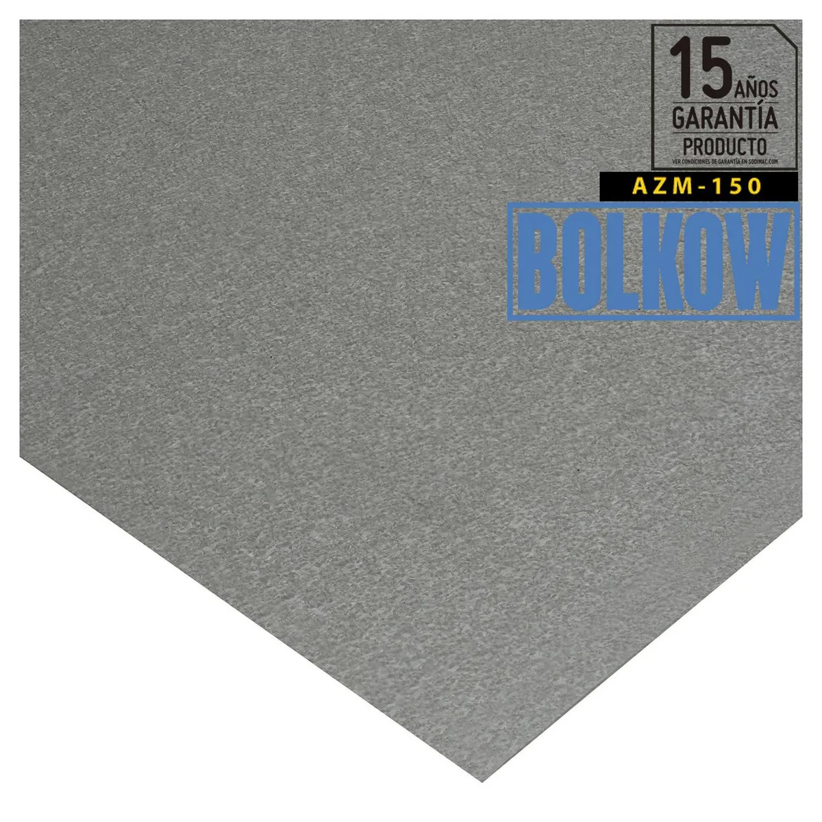 BOLKOW - Plancha Zinc Liso 0.35 mm 95x200 cm Gris AZM150
