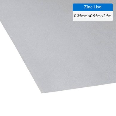 0.35 x 950 x 2500 mm. Plancha Lisa. Zinc Recubrimiento AZM150