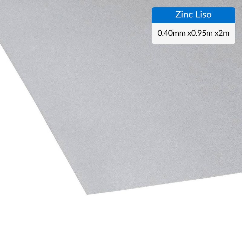 GENERICO - Plancha Recubrimiento AZM150 Zinc Liso 0.4 mm 95x200 cm Gris