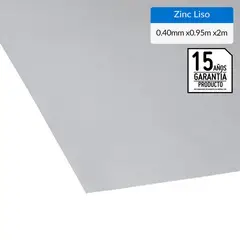 GENERICO - Plancha Zinc Liso 0.4 mm 95x200 cm Gris AZM150