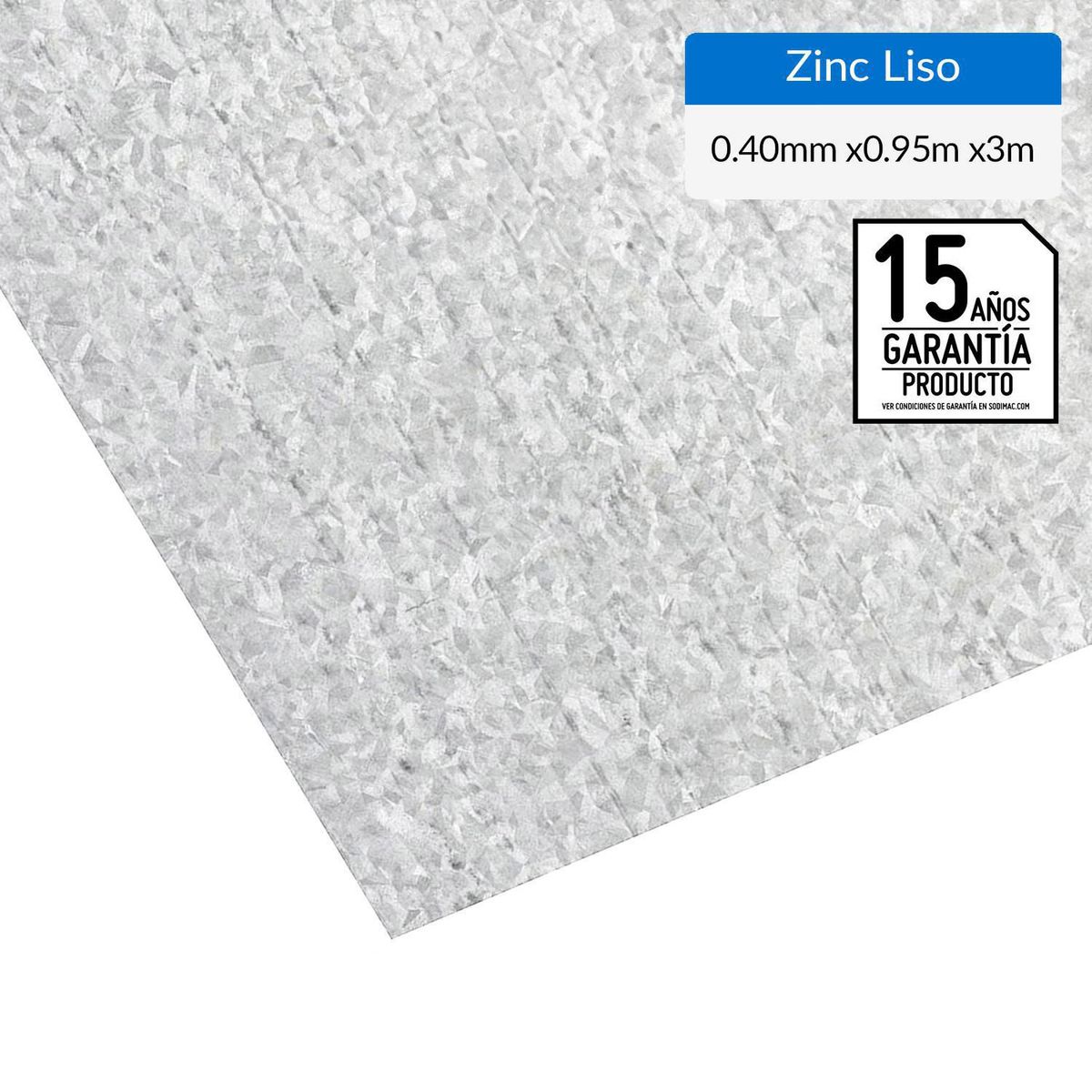 BOLKOW - Plancha Zinc Liso 0.4 mm 95x300 cm Gris AZM150