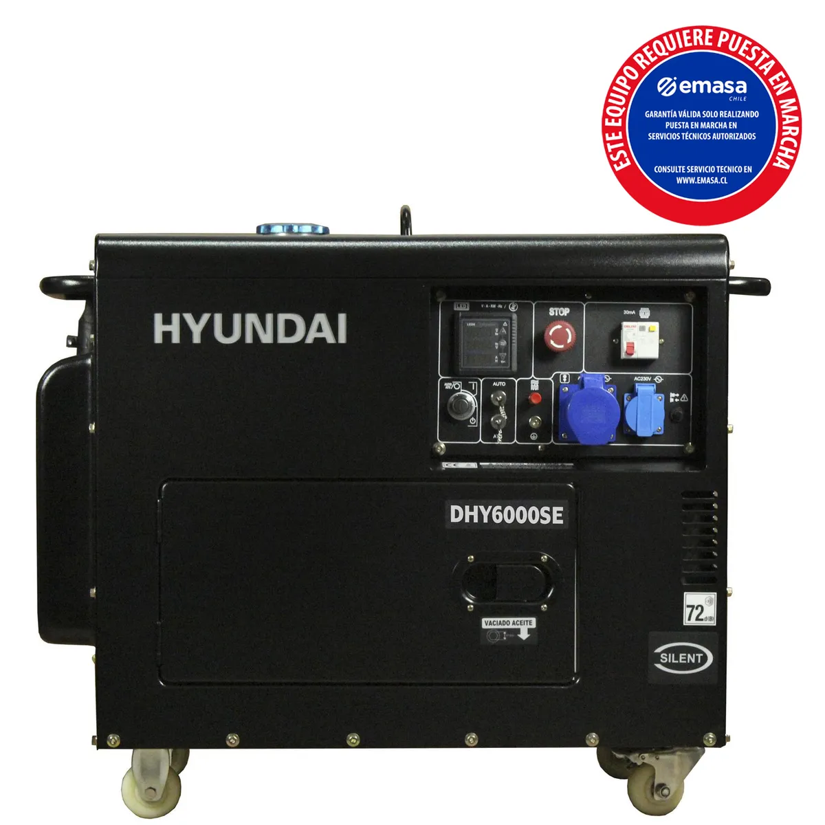 HYUNDAI - Generador Eléctrico a Diésel Partida Eléctrica 5300 W 12 l