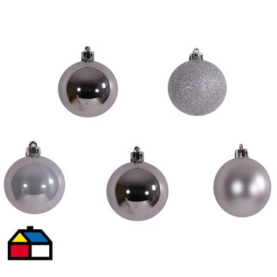 Set 50 esferas plateadas 6 cm