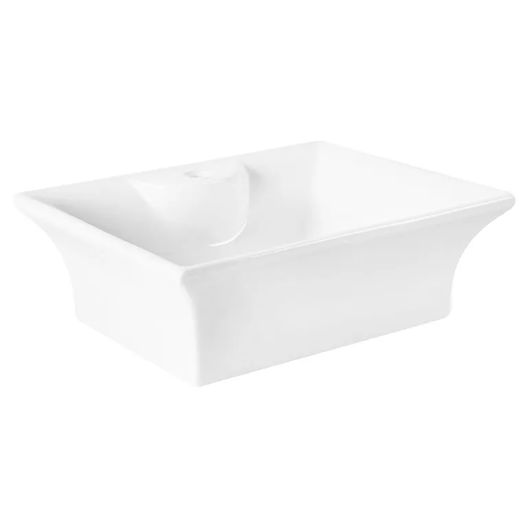 Lavamanos Forma Rectangular Loza 50.5x16.5x40 cm Blanco
