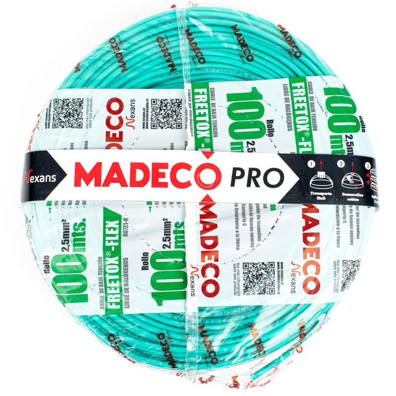 MADECO - Cable libre de halogenos Pro 2.5 mm2 verde 100 m