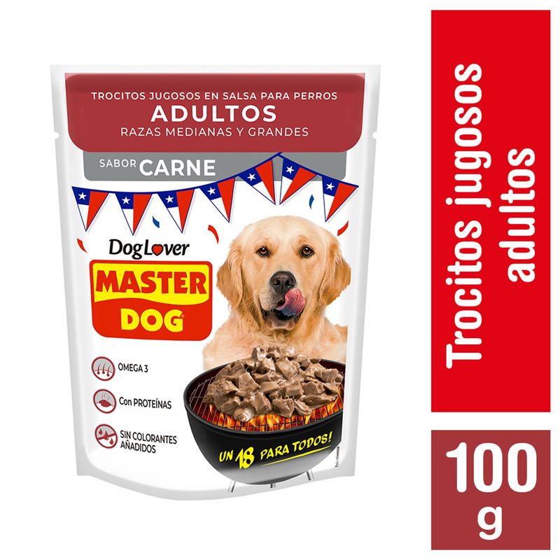 MASTER DOG - Alimento húmedo para perro adulto 100g carne/arroz/vegetales