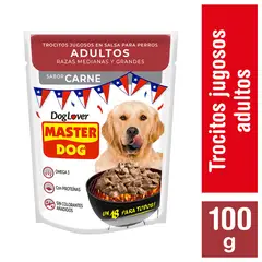 MASTER DOG - Alimento húmedo para perro adulto 100g carne/arroz/vegetales