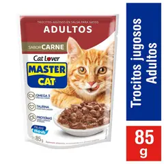 MASTER CAT - Alimento húmedo para gato adulto 85 g carne