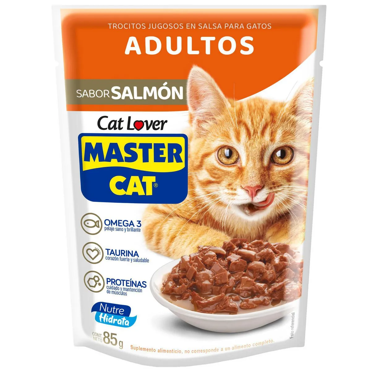 MASTER CAT - Alimento húmedo para gato adulto 85 g salmón