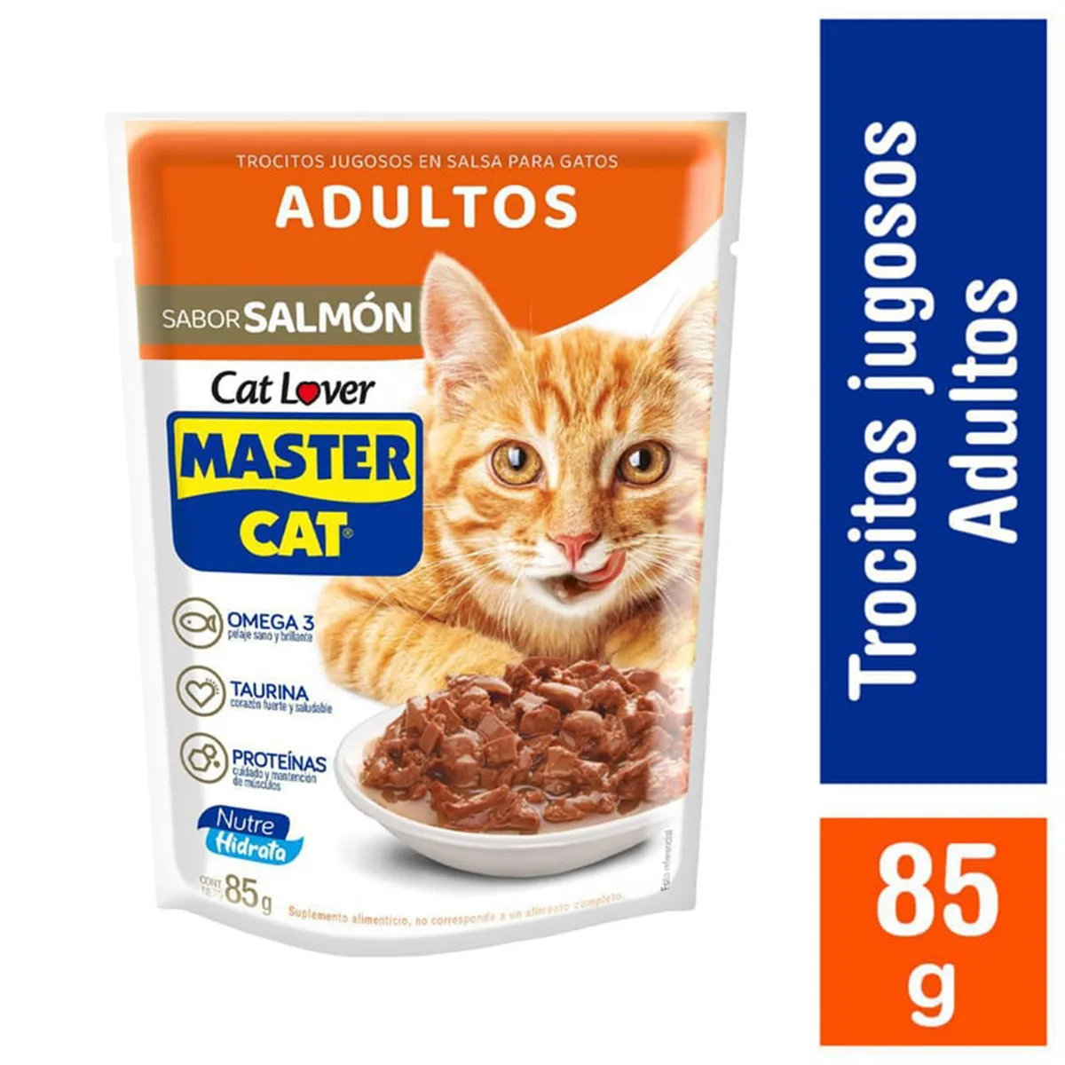MASTER CAT - Alimento húmedo para gato adulto 85 g salmón