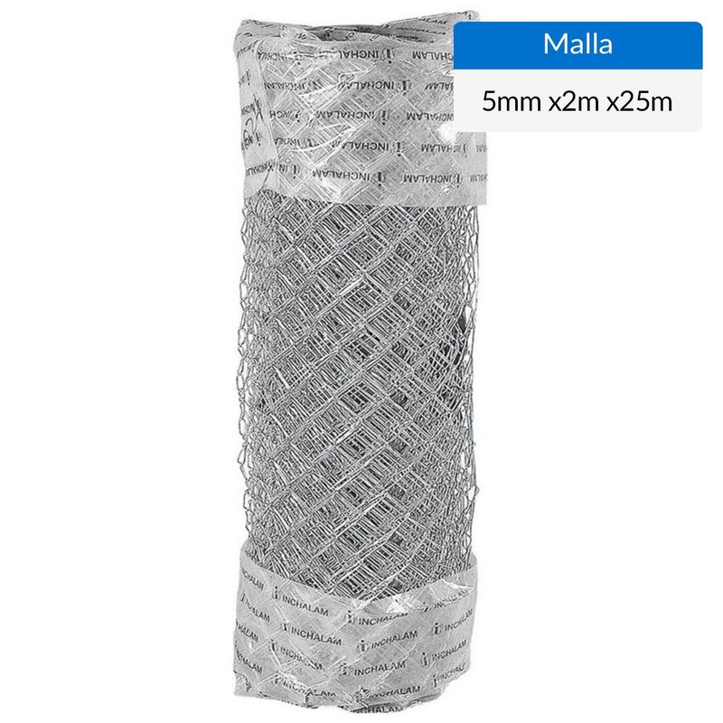 INCHALAM - 2.x25 m Malla 50 mm Galvanizada 5014