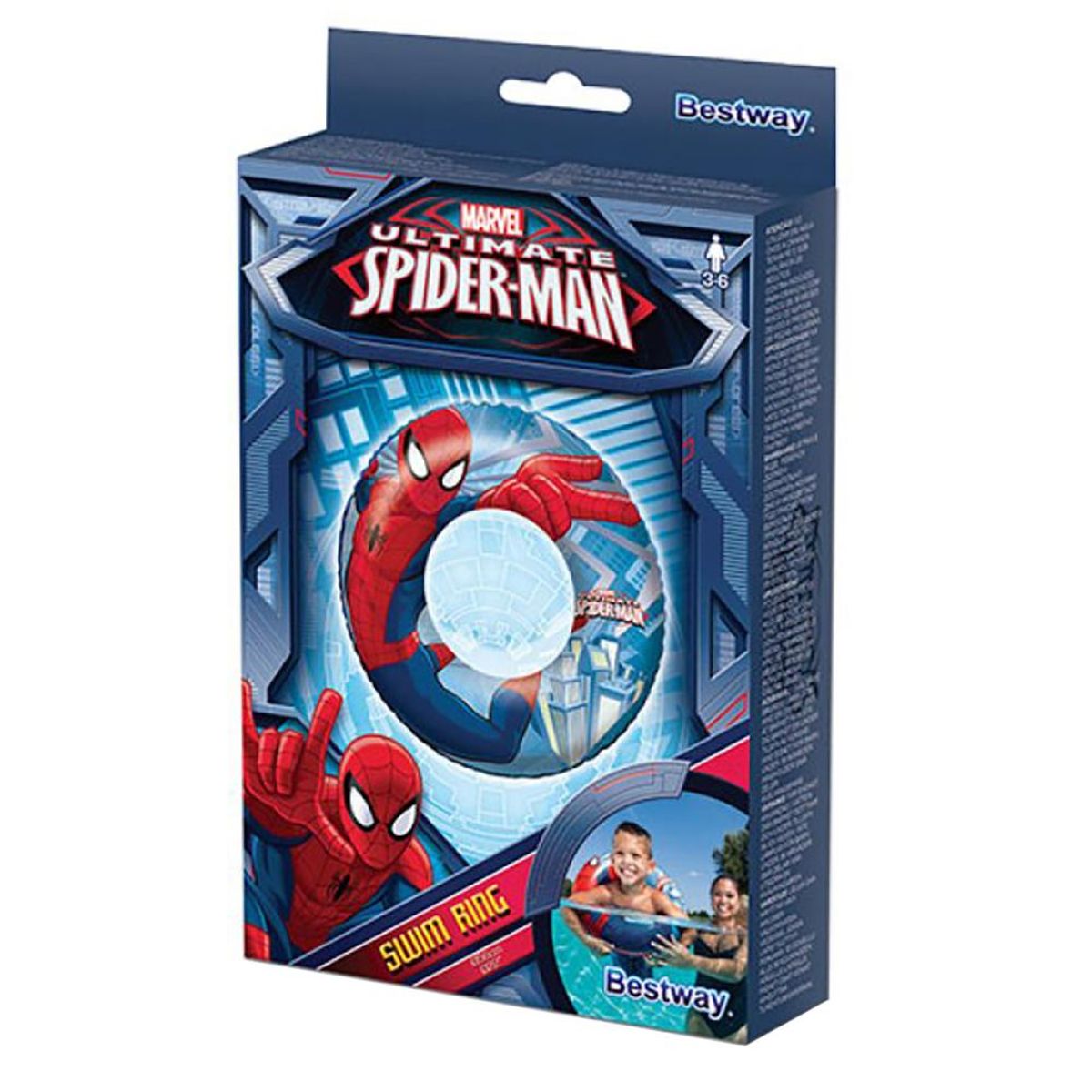 BESTWAY - Flotador Inflable Spider Man Multicolor 56x6x56 cm