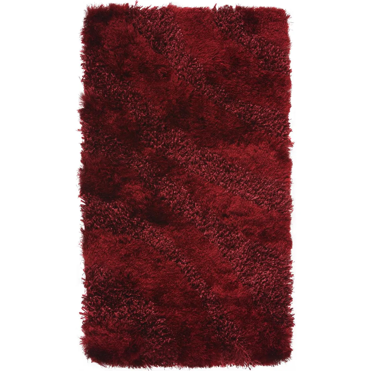JUST HOME COLLECTION - Bajada de Cama Shaggy Ondas 60x110 cm Poliéster Rojo