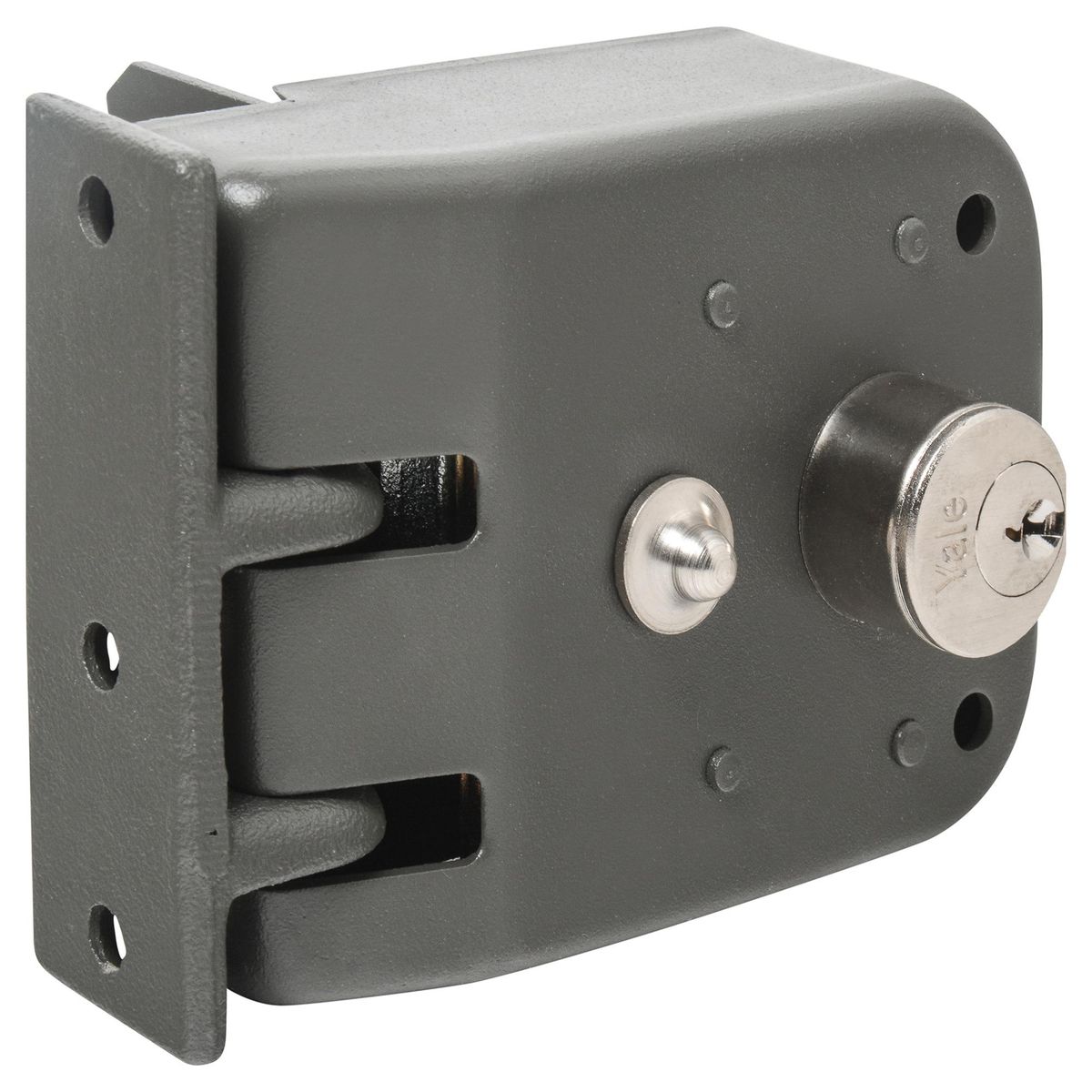 YALE - Cerradura corredera derecha gris