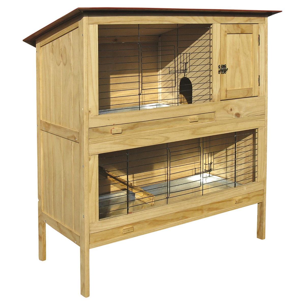 CANARY SONG - Jaula para Conejo 80x100x47 cm Café/Gris