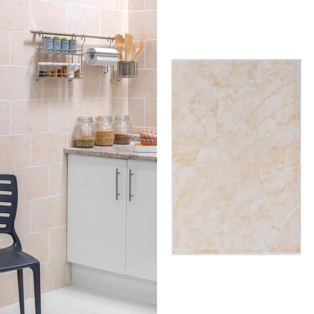 HOLZTEK - Cerámica 20x30 cm Marmolada Beige. 1.5 m2