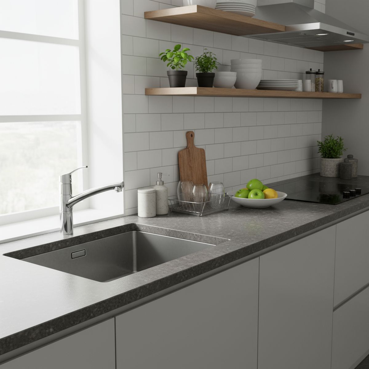 SENSI DACQUA - Monomando Lavaplatos Malta Gris