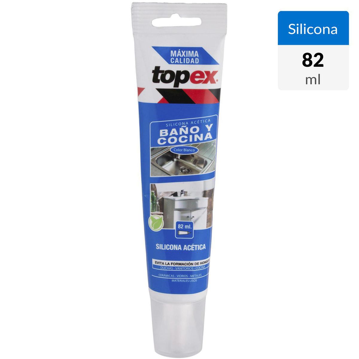 TOPEX - Silicona con fungicida para baño y cocina 82 ml