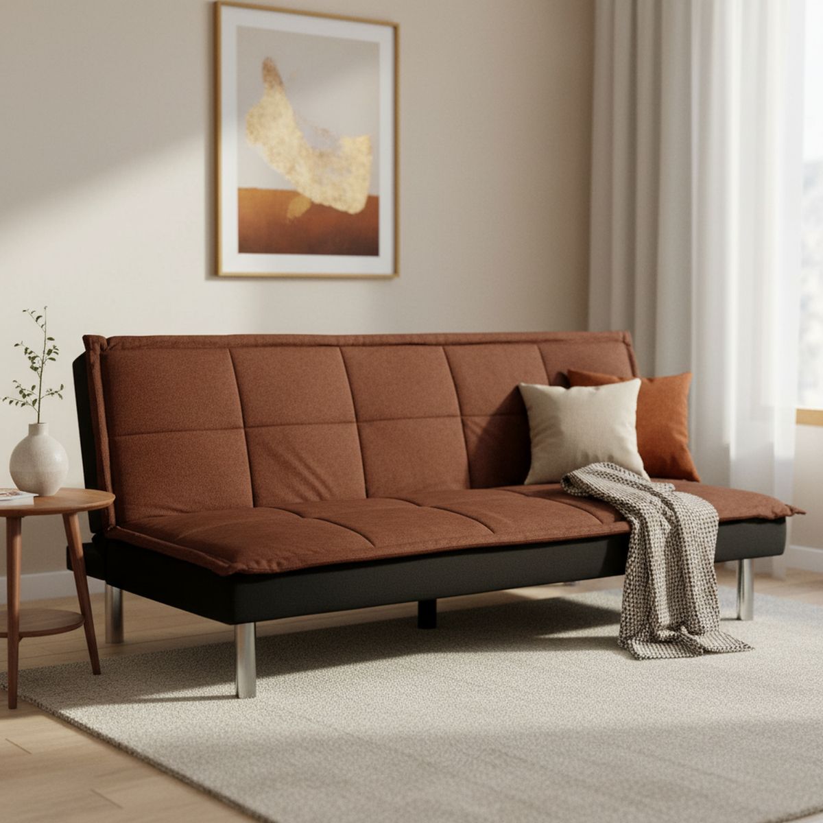 JUST HOME COLLECTION - Futón Versalles 181x92x76 cm chocolate