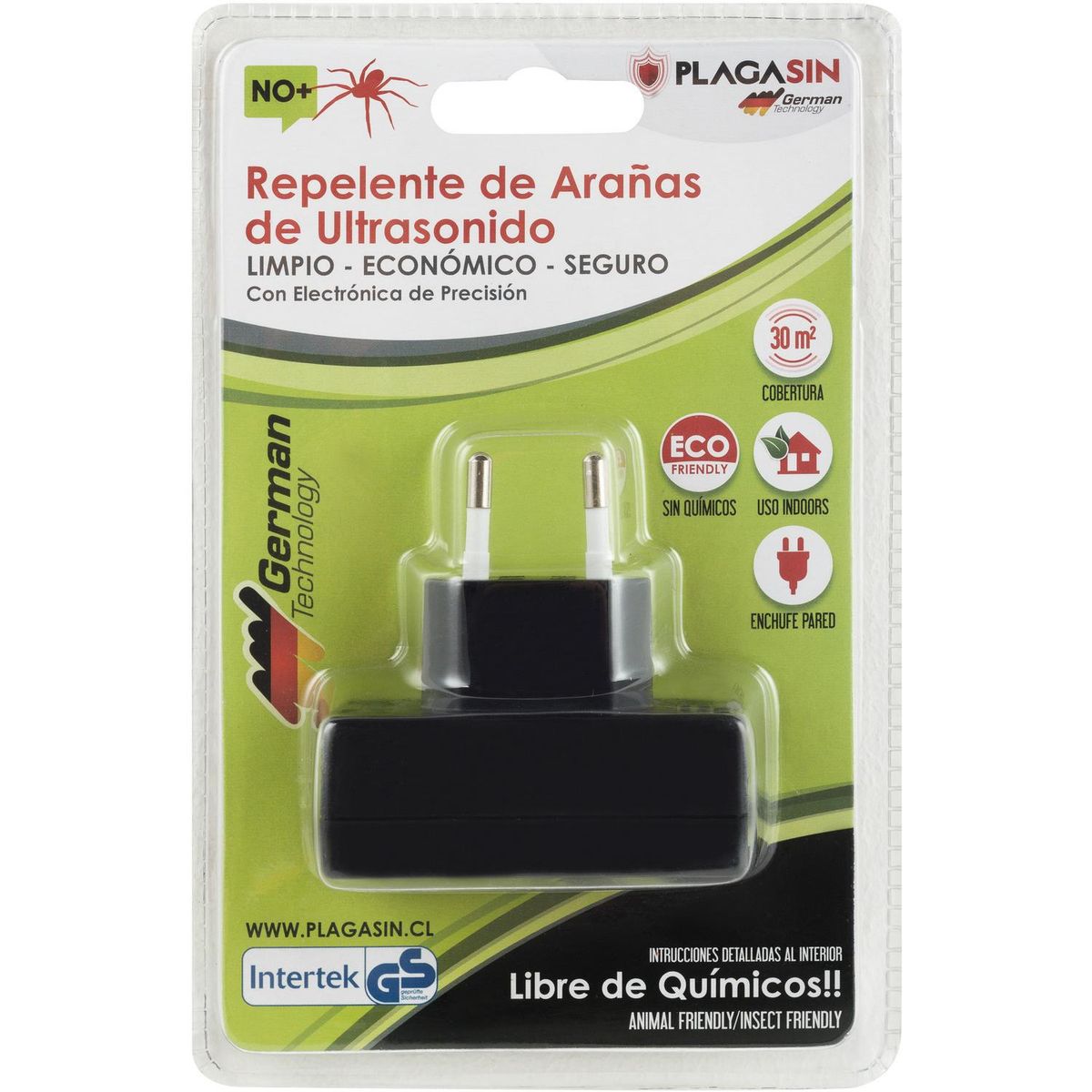PLAGA SIN - Repelente de arañas de ultrasonido