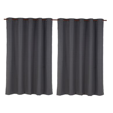 Combo 2 Cortinas black-out 200x220cm Texturada grafito