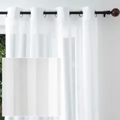 JUST HOME COLLECTION - Cortina Velo Toby Argollas 140x220 cm Blanco Stripes