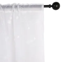 Set Cortina Velo Bordado 140x230 cm Blanco 2 Paños Pasador