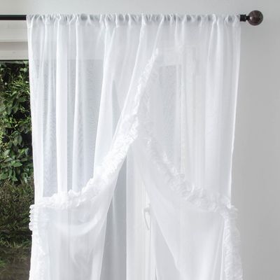 Imagen 2 del producto Set Cortina Velo Romántico 200x220 cm Blanco 3 Paños Pasador