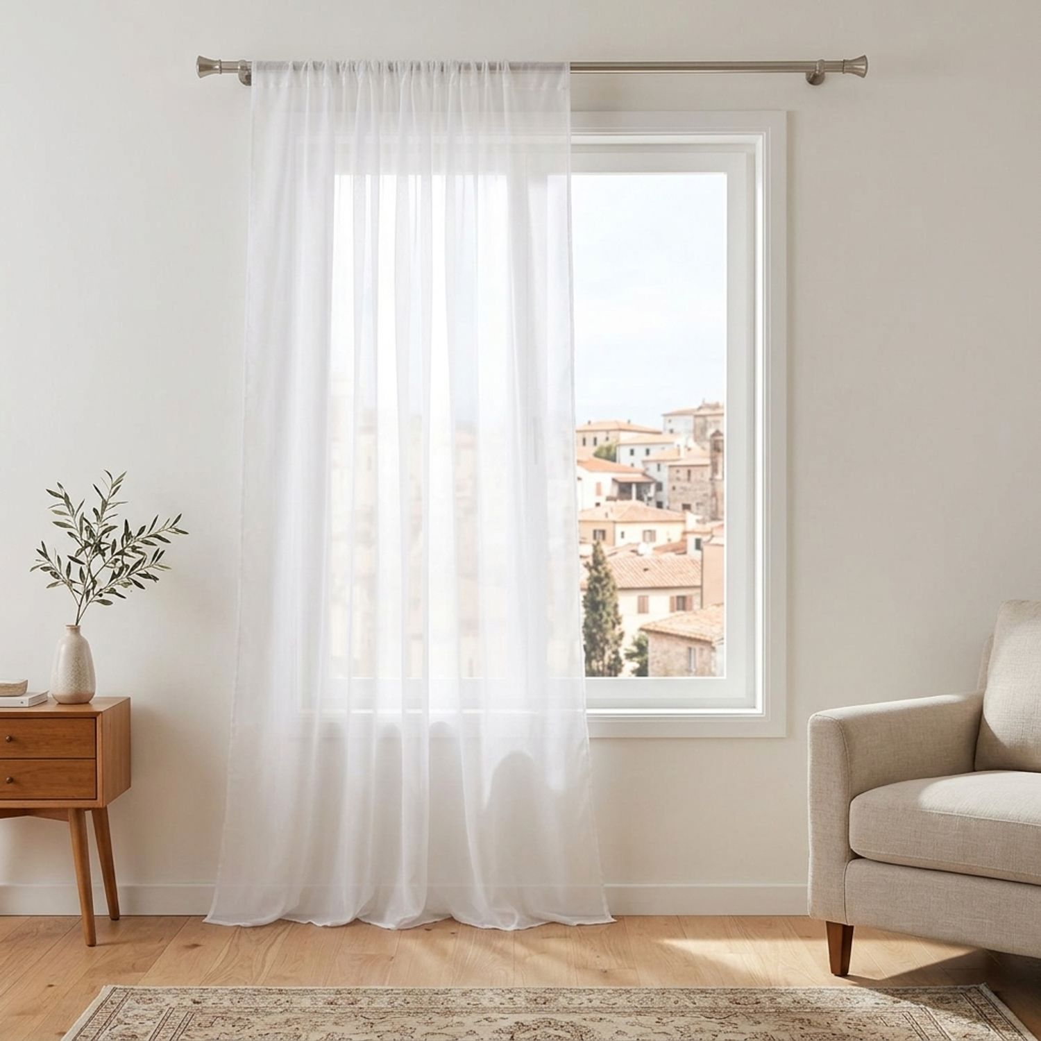 JUST HOME COLLECTION Cortina Velo 145x220 cm Blanco Pasador