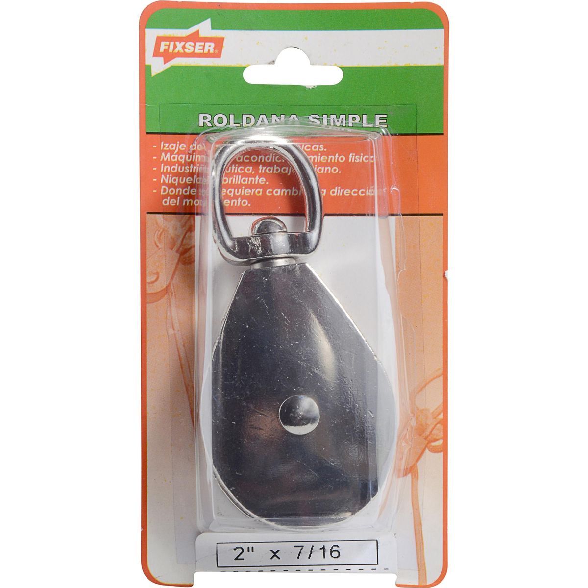 FIXSER - Roldana simple 2 pulgadas Cromado