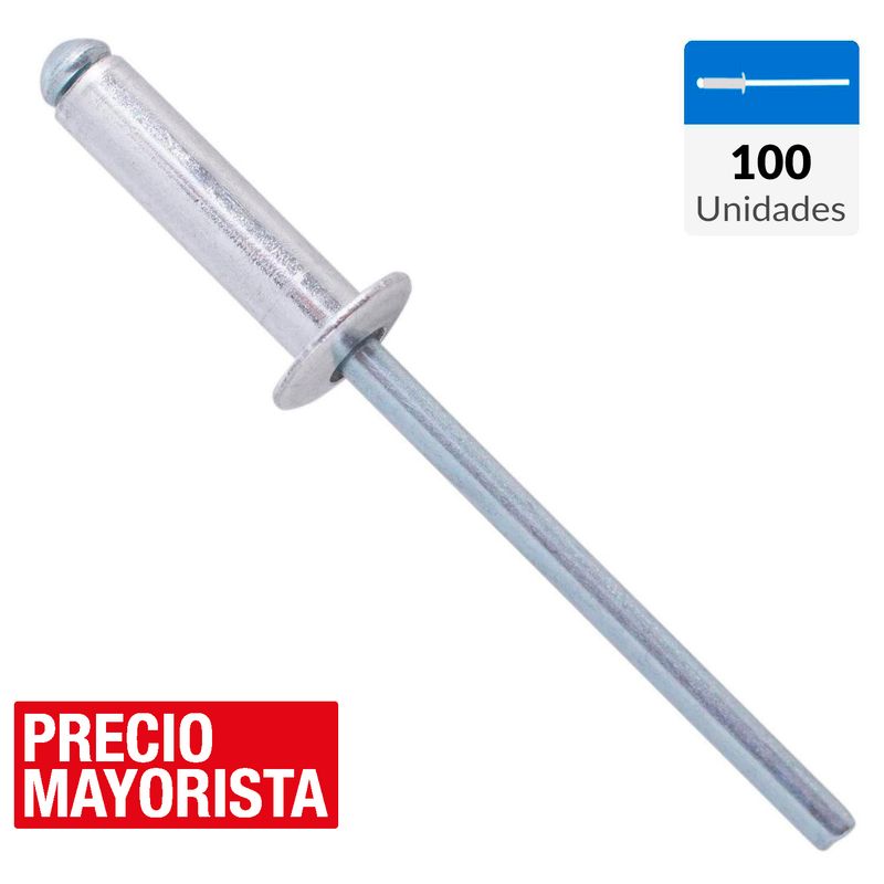 MAMUT - Remache tipo pop 4x15 mm 100 unidades
