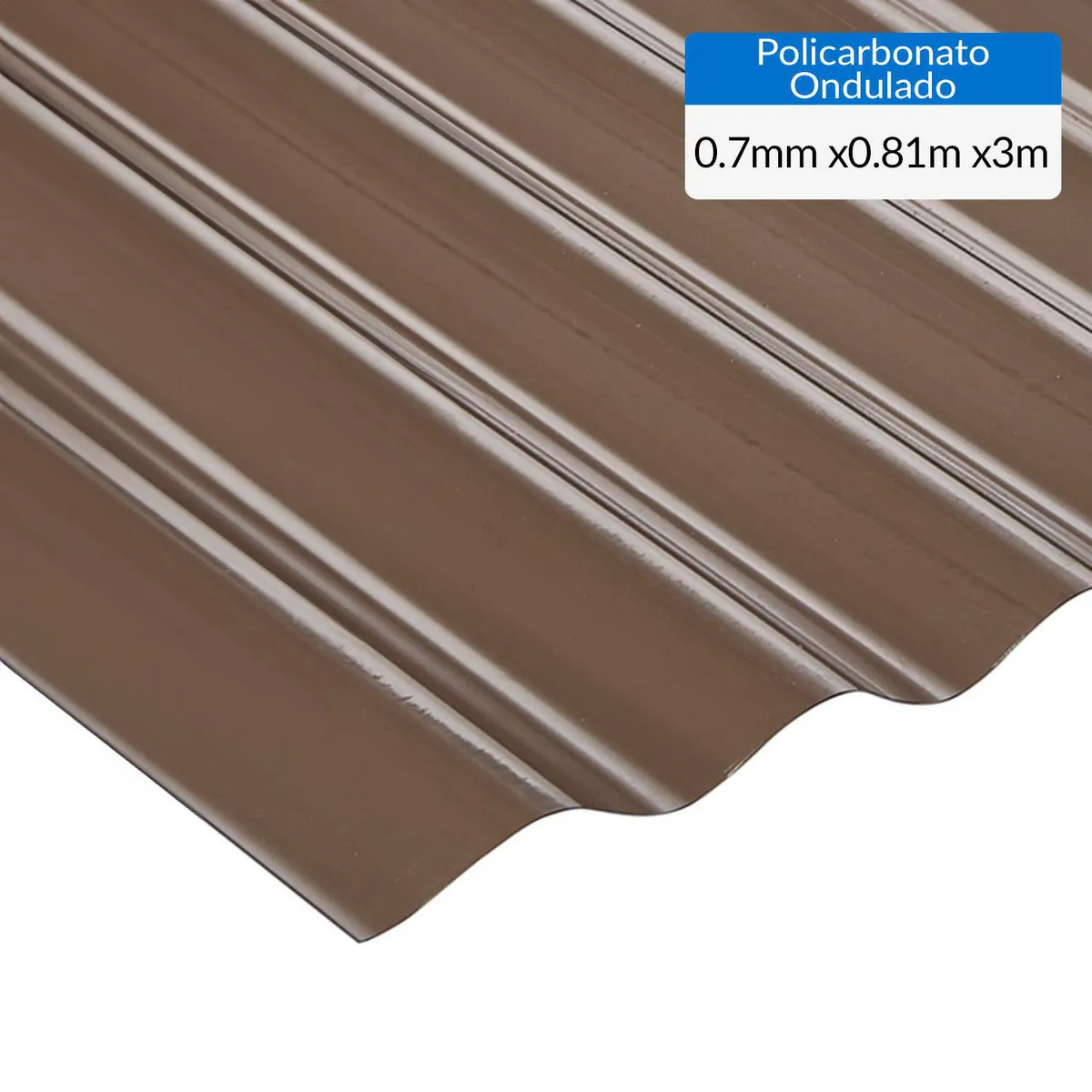 GENERICO - Plancha Policarbonato Ondulada 0.7 mm 81x300 cm Bronce