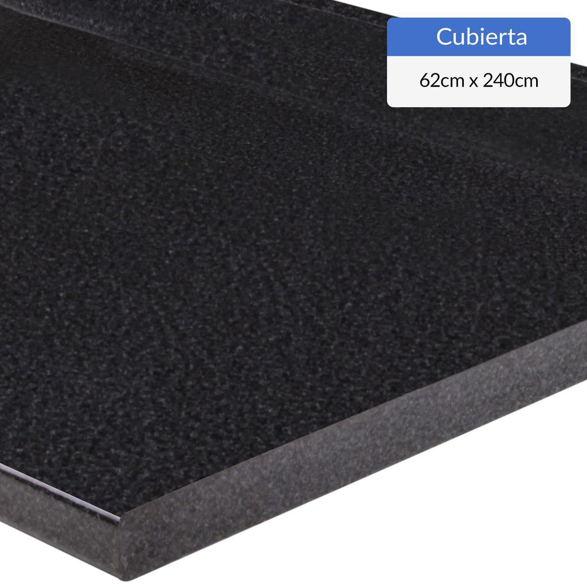 FILHER - Cubierta para Mesón de Cocina 240x62 cm de Melamina Granito Negro