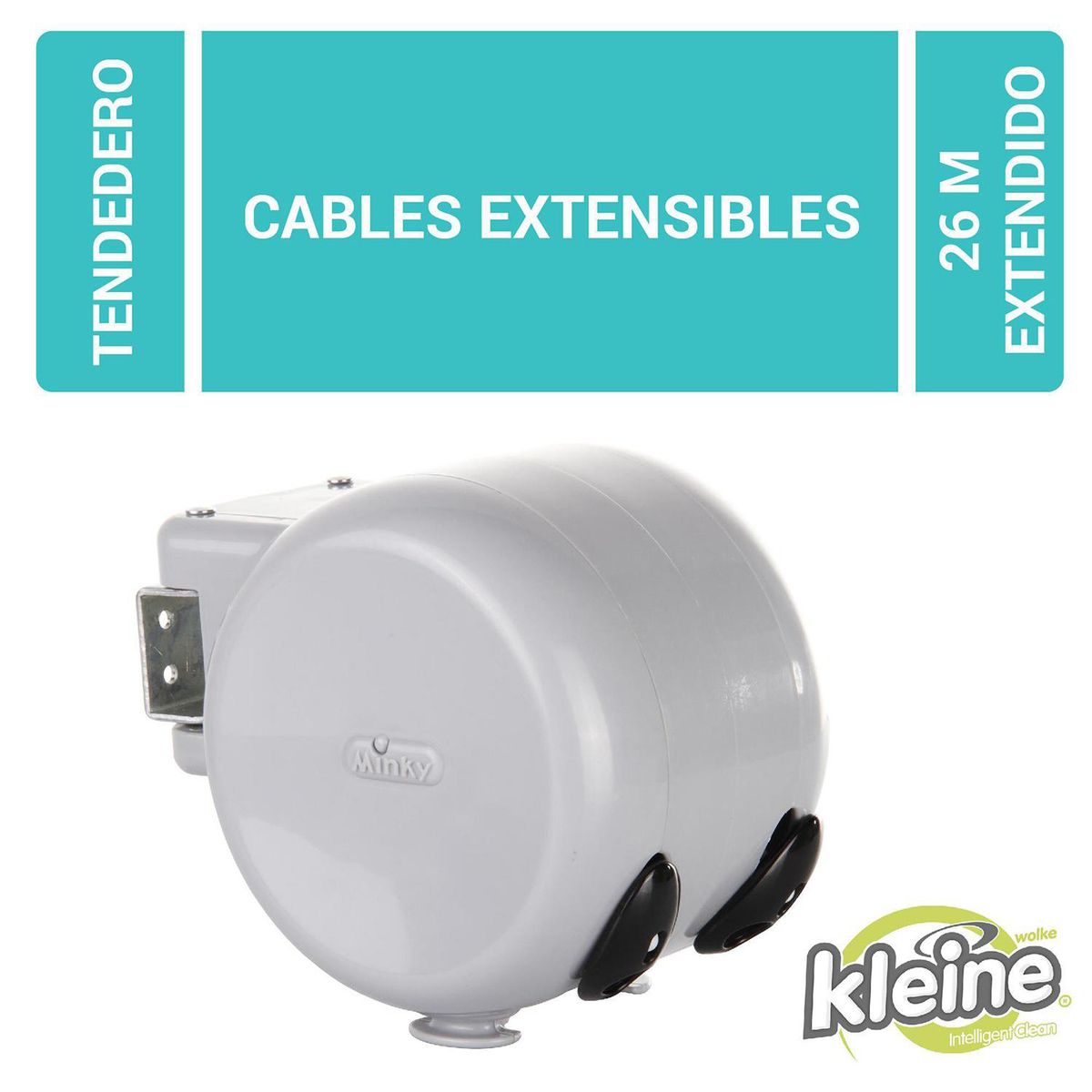 KLEINE WOLKE - Tendedero de Ropa Muro PVC 26 m Blanco