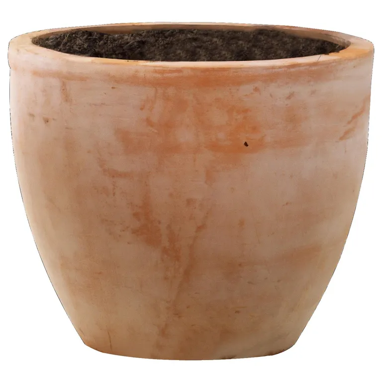 Macetero redondo de arcilla terracota