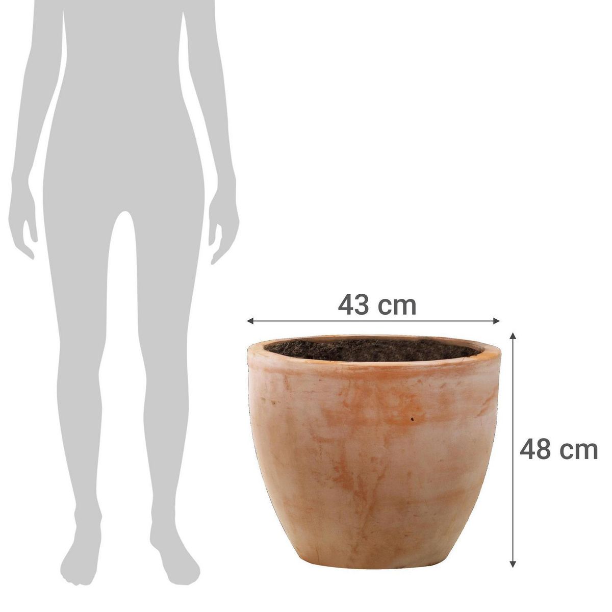 JUST HOME COLLECTION - Macetero redondo de arcilla terracota