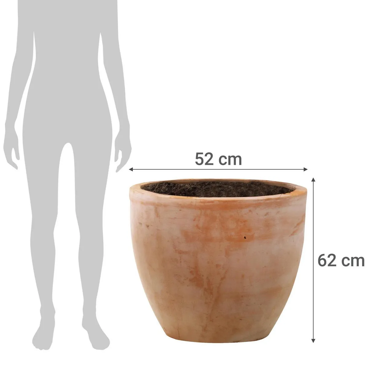 JUST HOME COLLECTION - Macetero redondo de arcilla terracota