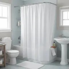JUST HOME COLLECTION - Cortina de baño Clear Ramón PVC 180x180 cm blanco