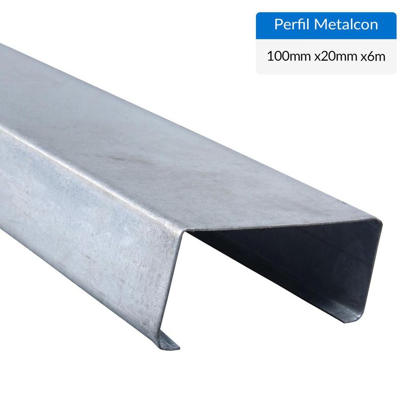 GENERICO - Perfil C Metalcon Estructural Metal 100x20x0.85 mm 6 m