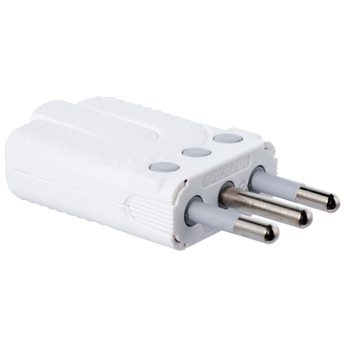 BTICINO - Enchufe macho volante articulado 2p+t 10 A Blanco