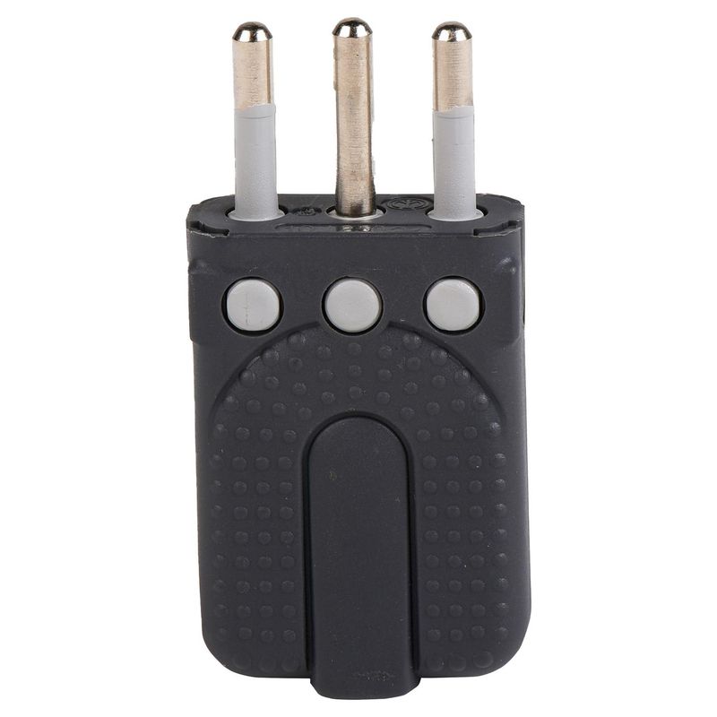BTICINO - Enchufe macho volante articulado 2p+t 10 A Gris