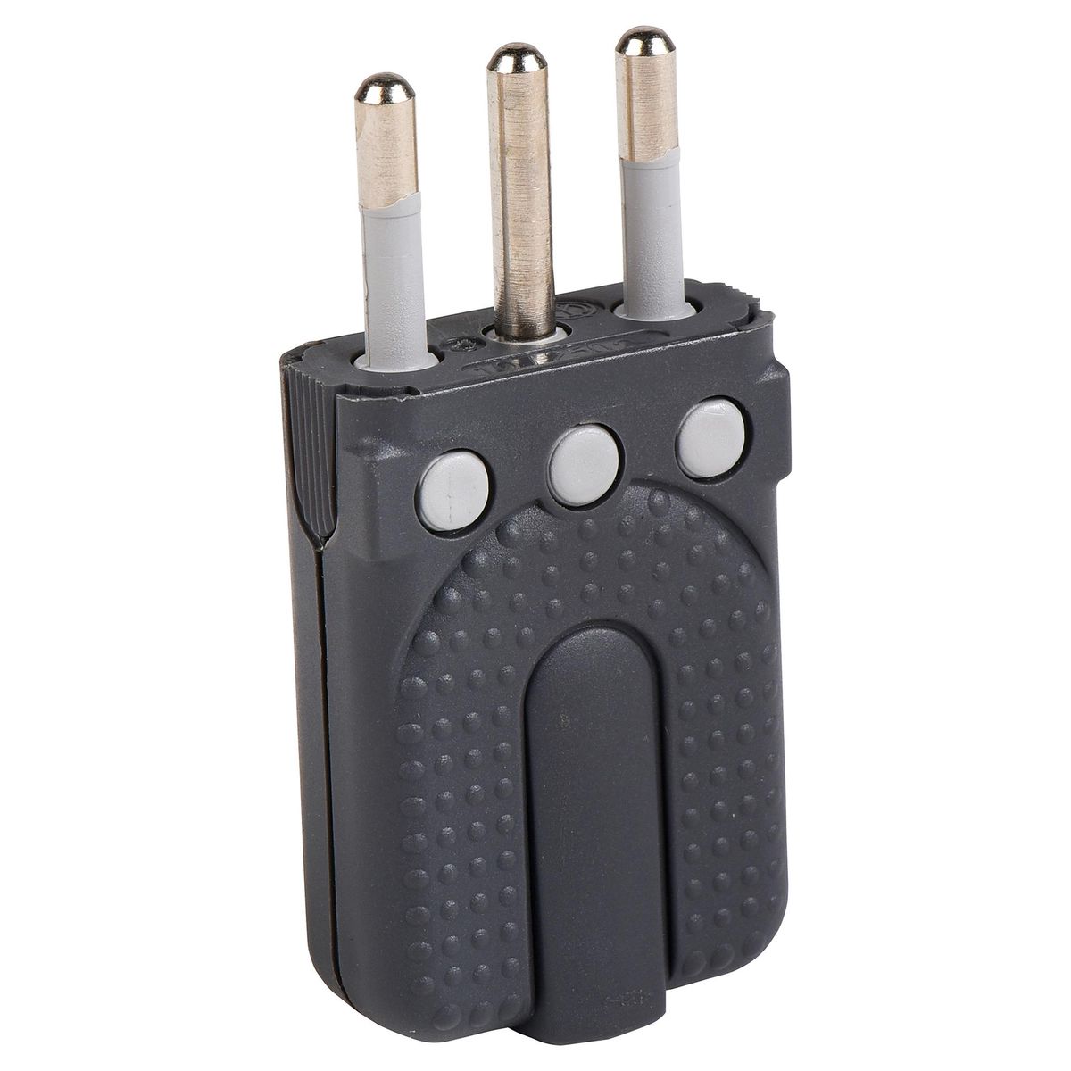 BTICINO - Enchufe macho volante articulado 2p+t 10 A Gris