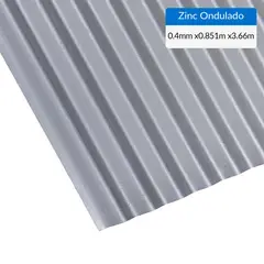BOLKOW - Plancha Recubrimiento AZM150 Zinc Acanalada 0.4 mm 85.1x366 cm Gris