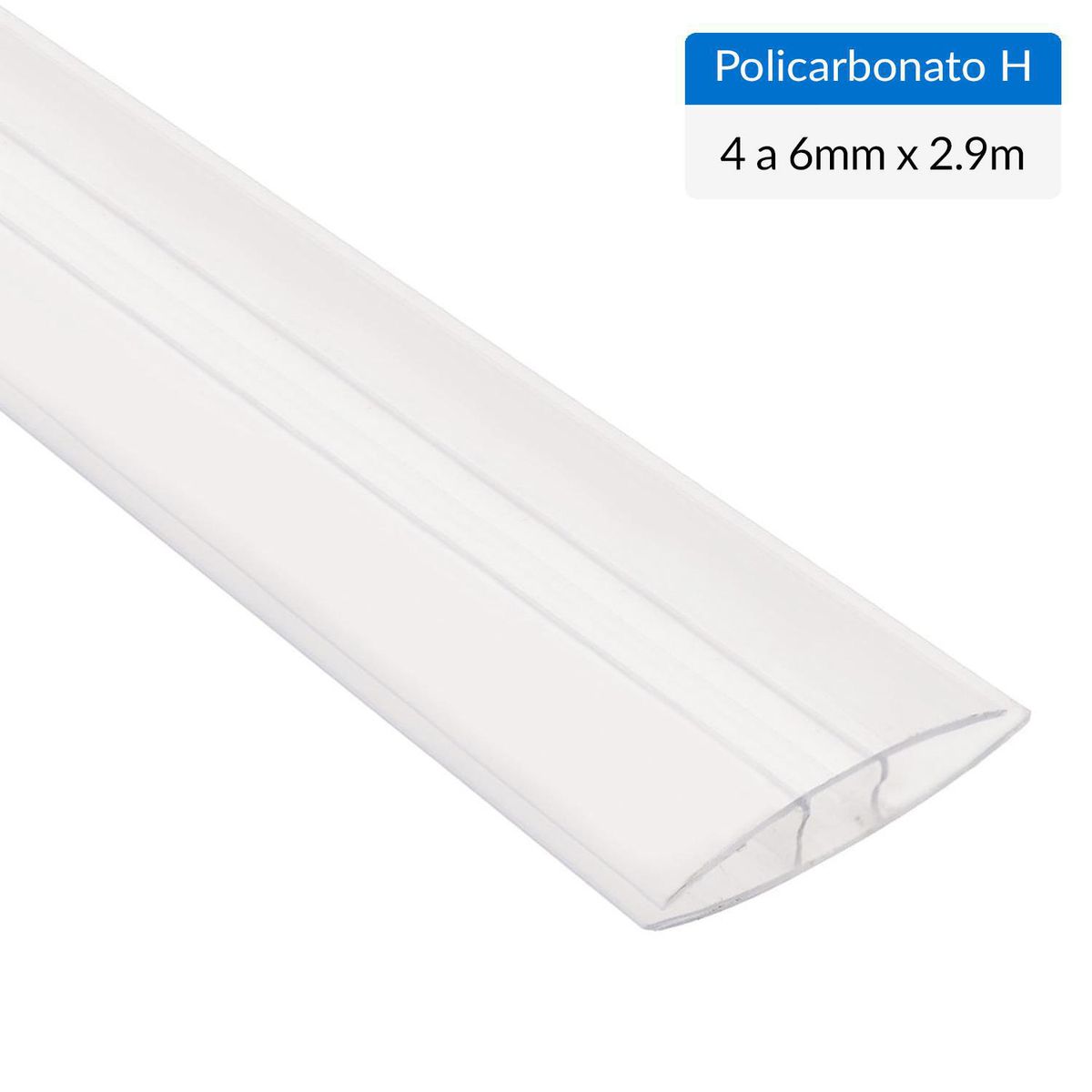 DVP - 2.9m x 4 a 6mm Perfil Policarbonato H Traslúcido
