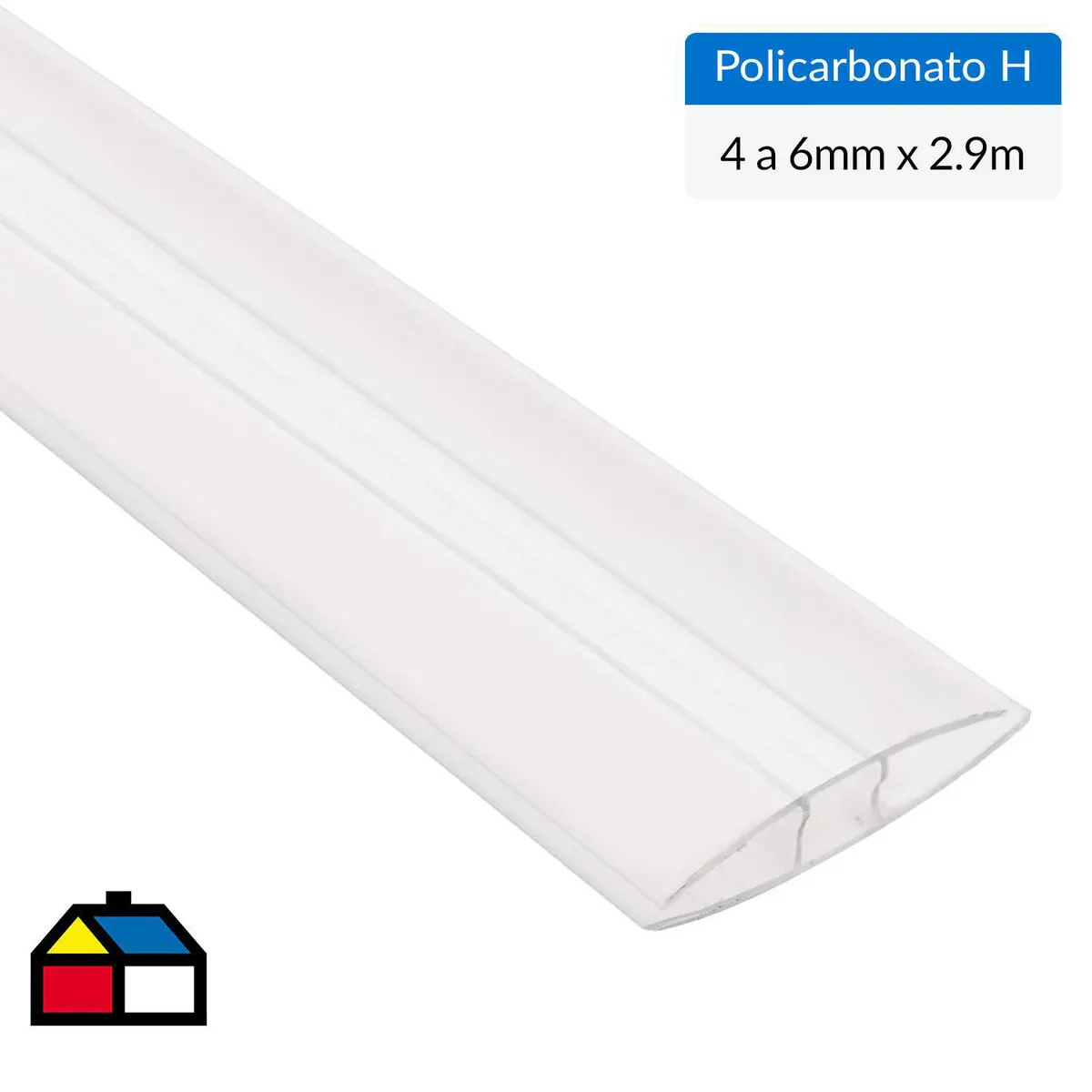 DVP - 2.9m x 4 a 6mm Perfil Policarbonato H Traslúcido