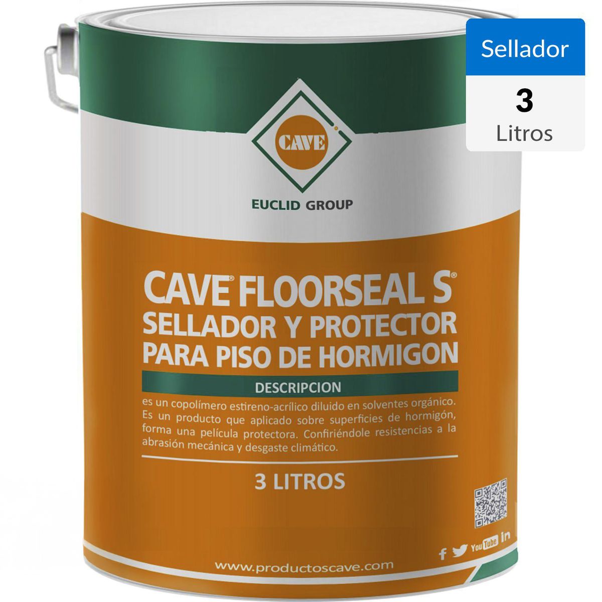 CAVE - Sellador de Pisos Hormigón Cave Floorseal S 3 litros