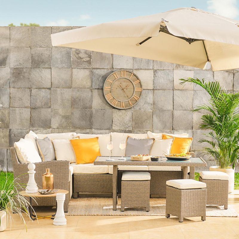  - Juego de Terraza Comedor Gispy 10 Personas Gris
