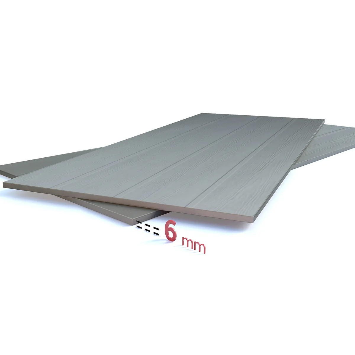 VOLCANBOARD - Placa Fibrocemento Textura Madera 6 mm 120x240 cm Blanco