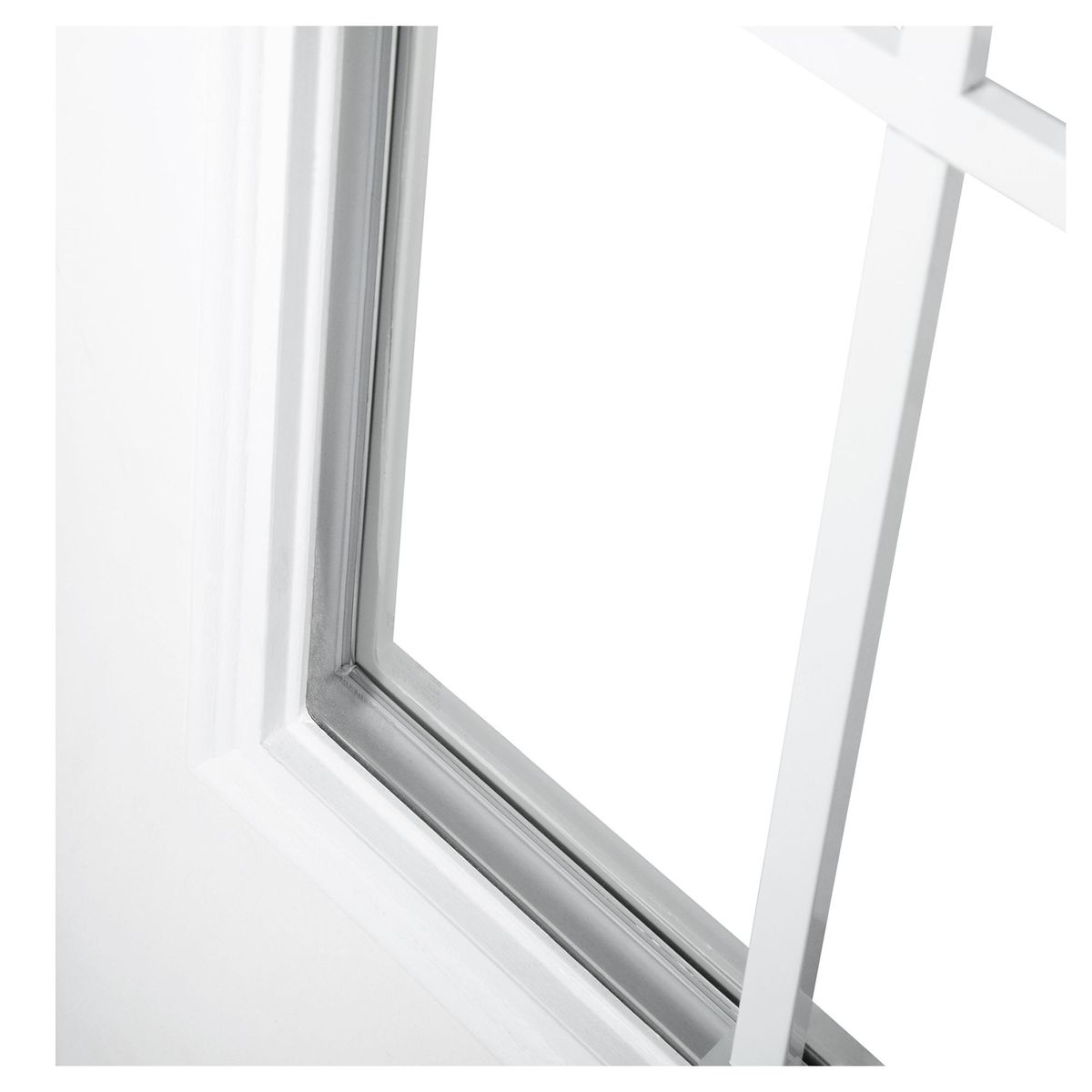 HOLZTEK - Puerta Medio Cuerpo Acero Vidrio Termopanel Blanco