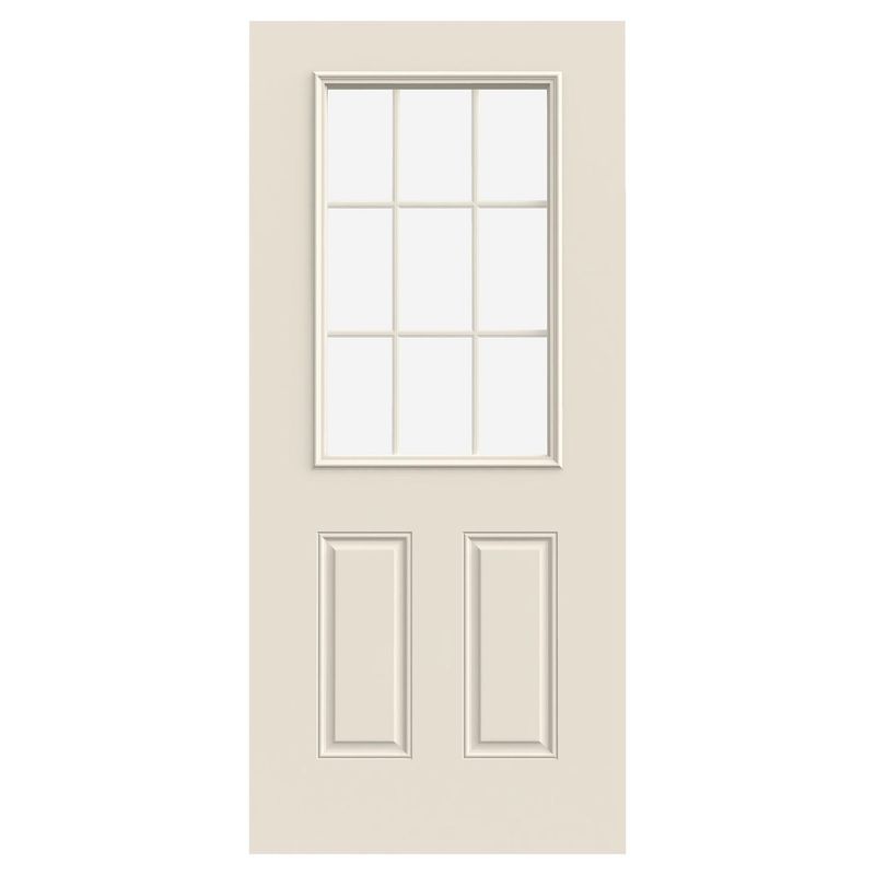 HOLZTEK - Puerta Medio Cuerpo Acero Vidrio Termopanel Blanco